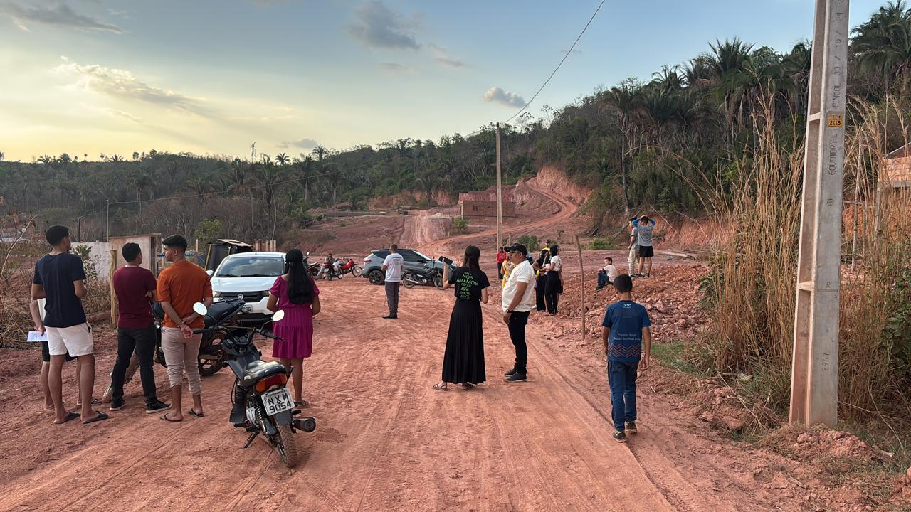 Evangelism team preaching in a village road